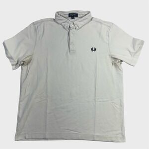 Fred Perry Polo Shirt Mens XL Beige Button Down Collar Short Sleeve M8543